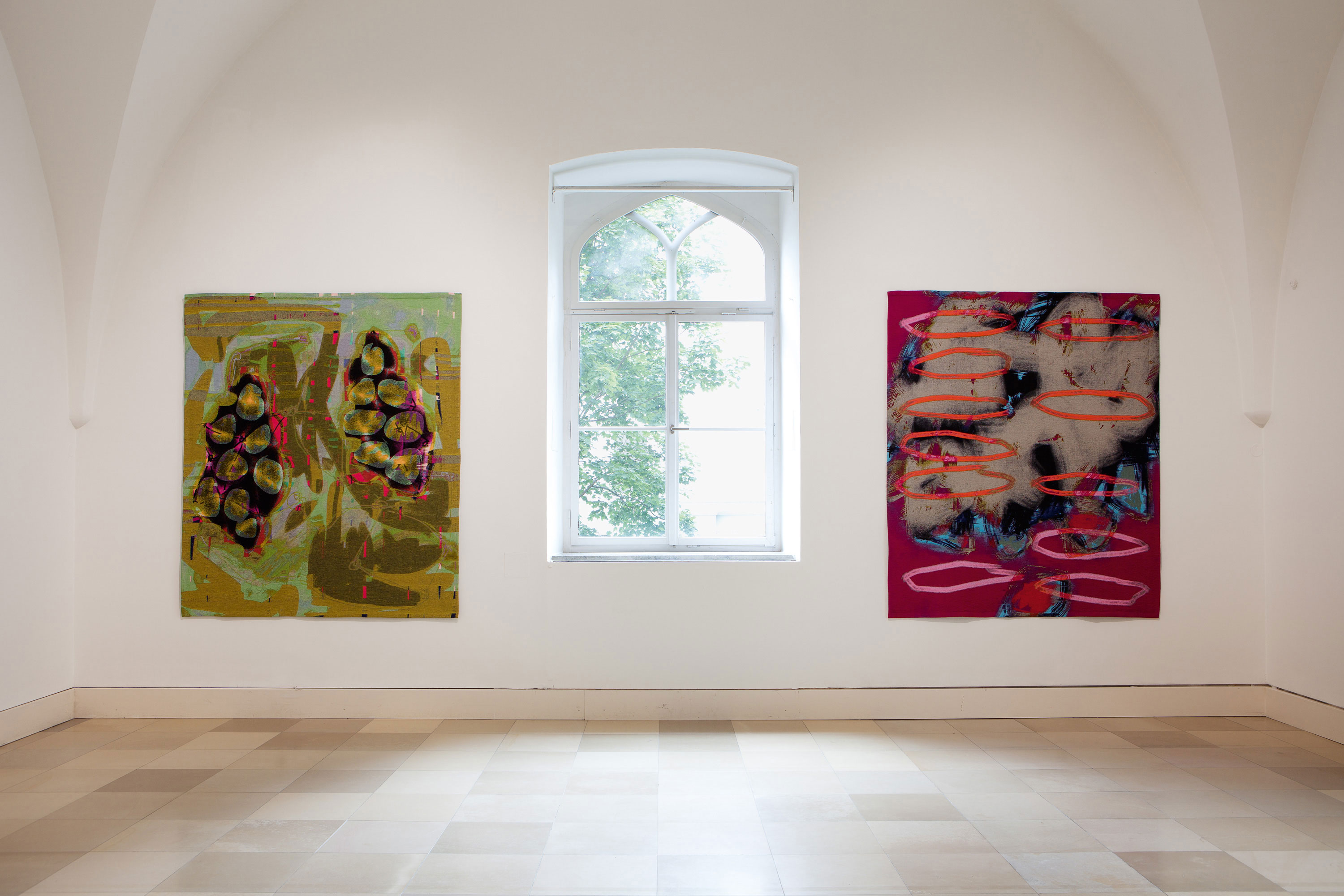 two examples of digital paintings as large format tapestries (2.35x1.94cm)